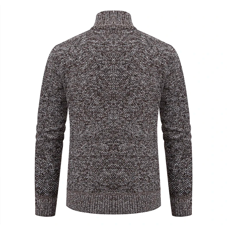 Men's Knit Cardigan Autumn Winter Sweater Coat Man Clothes Brown Blue Luxury Brand Button Fleece Lined Male Knitting Jackets