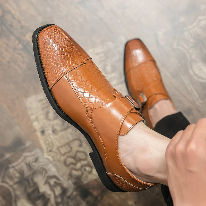 Leather Designer Brand Monks Snake Luxury Men Casual Office Business Man Loafers Mens Moccasins Driving Wedding Dress Male Shoes