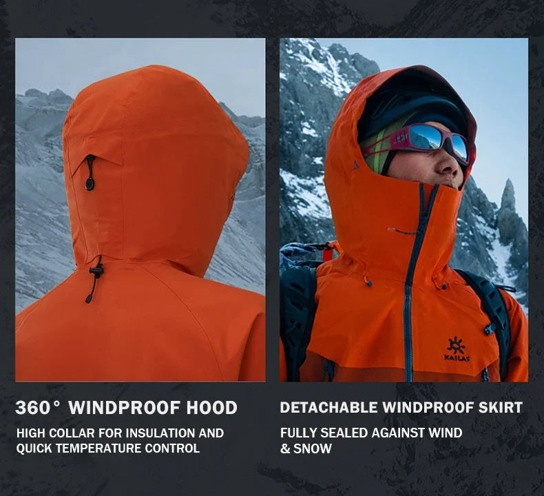 Mont-X Hard Shell Jacket GTX Rainstorm Waterproof Hooded Coats Outdoor Professional Mountaineering Jackets KG2441135