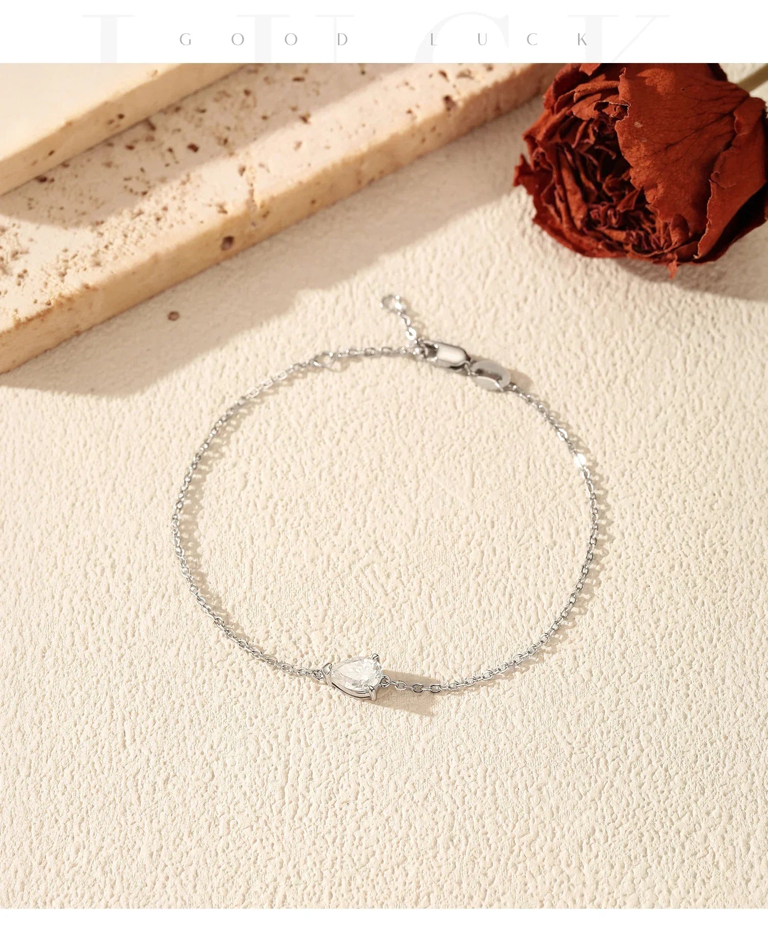 D Color Moissanite 925 Sterling Silver Luxury Lab Diamond Water Drop Link Chain Bracelet For Women Wedding Fine Jewelry
