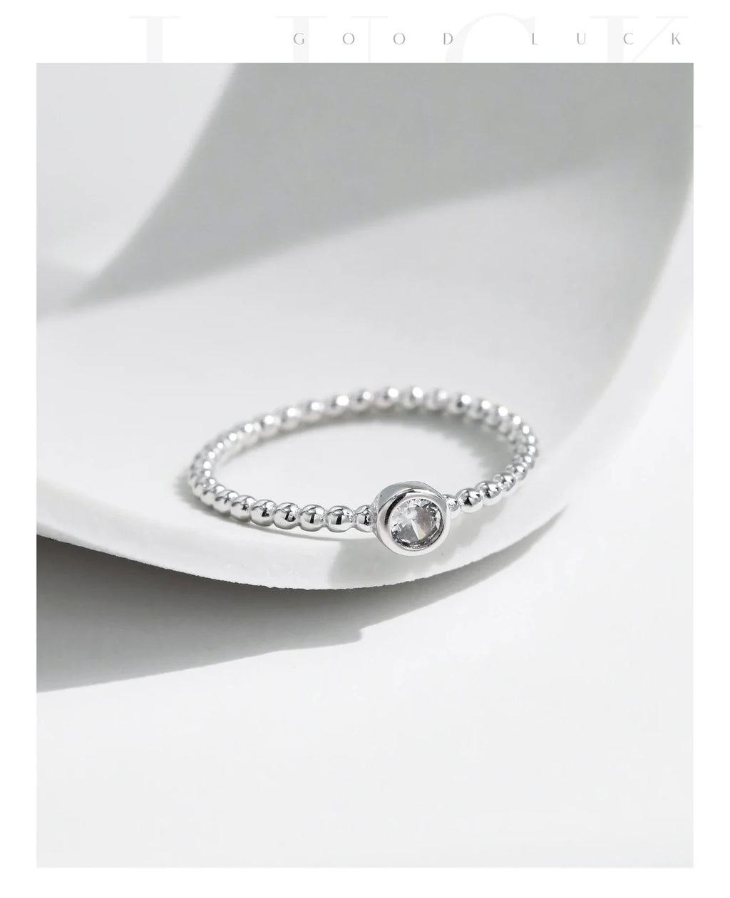 Bezel Setting Moissanite Ring 925 Sterling Silver Beads Trendy Stackable Finger Rings For Women Lab Diamond Jewelry