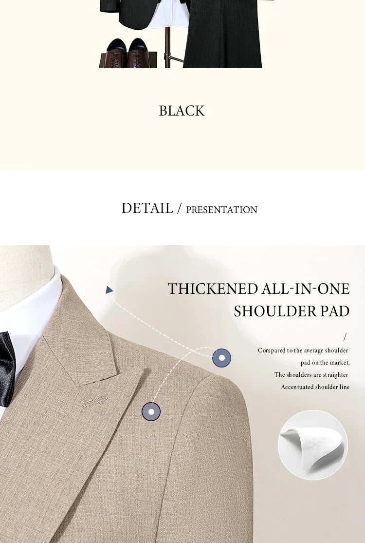 New 2 buttons on suit blue modern design mens office wear blazer coustime homme luxe Bead edge craftsmanship