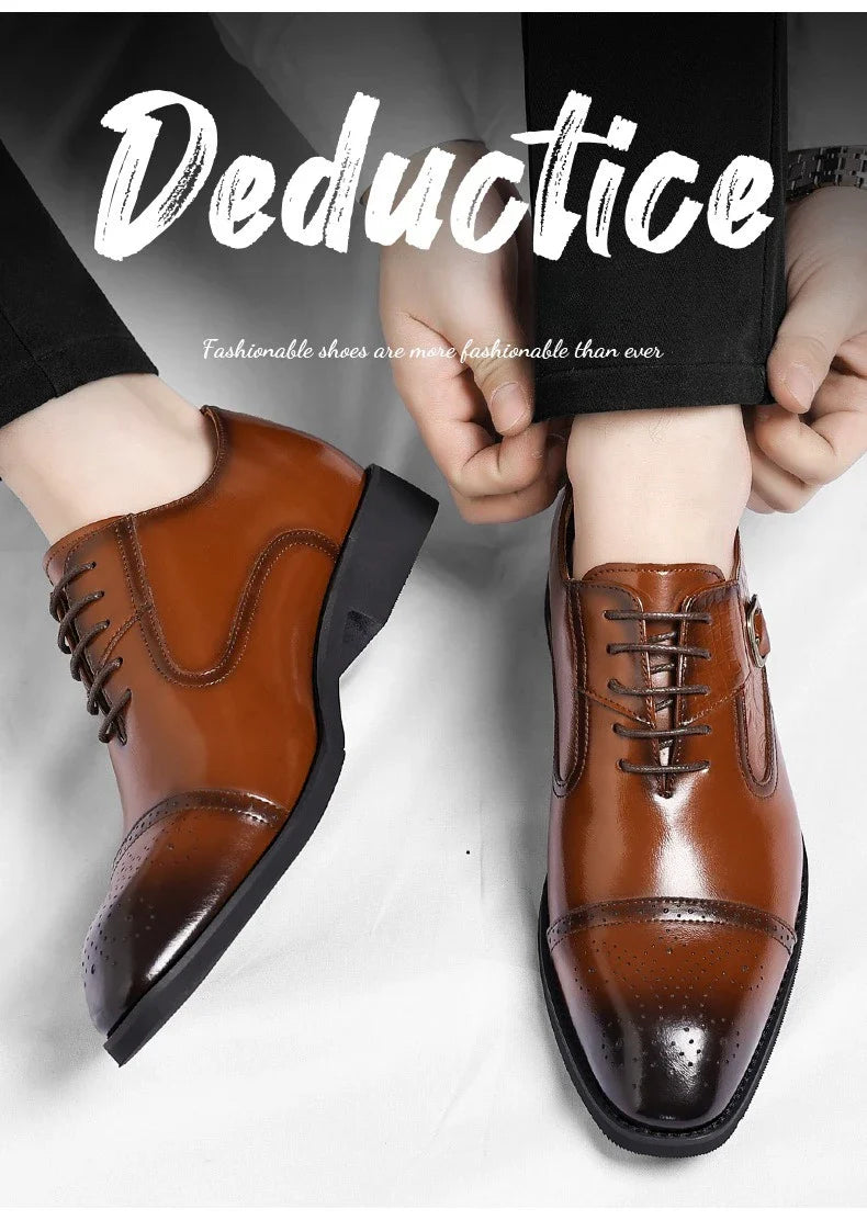 Men's Big Size Leather Shoes Spring Autumn Formal Business Office Wedding Dress Shoes for Man New Designer Business Shoe Man