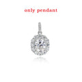 Oval Cut 7*9MM Flowers Full Moissanite Necklace Pendant for Women Lab Diamond 1.5mm Chain Pure 925 Silver Fine Jewelry