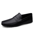 Leather men's shoes 2024 summer new driving flat casual style men's shoes trendy fashion outdoor lazy loafers men's shoes