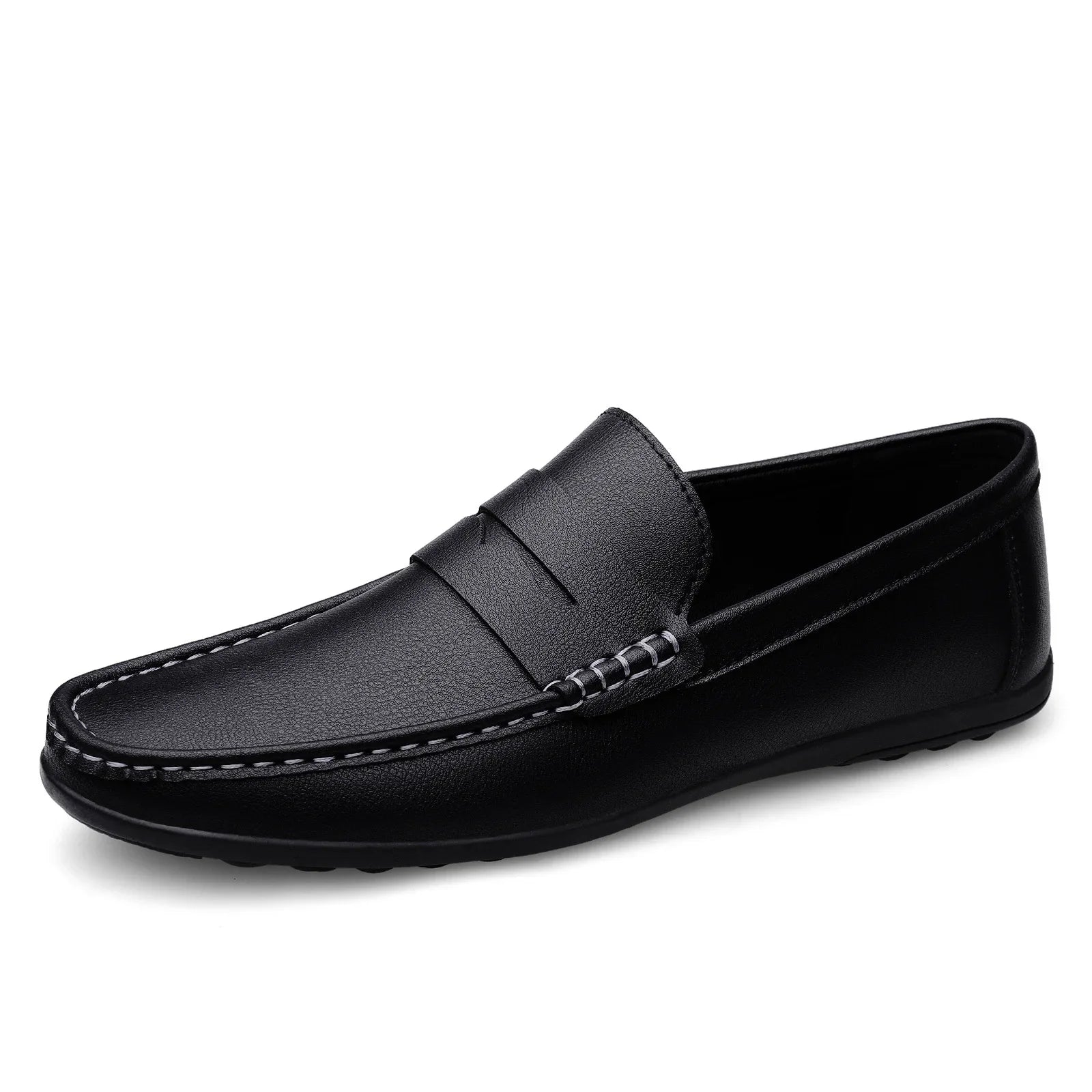 Leather men's shoes 2024 summer new driving flat casual style men's shoes trendy fashion outdoor lazy loafers men's shoes