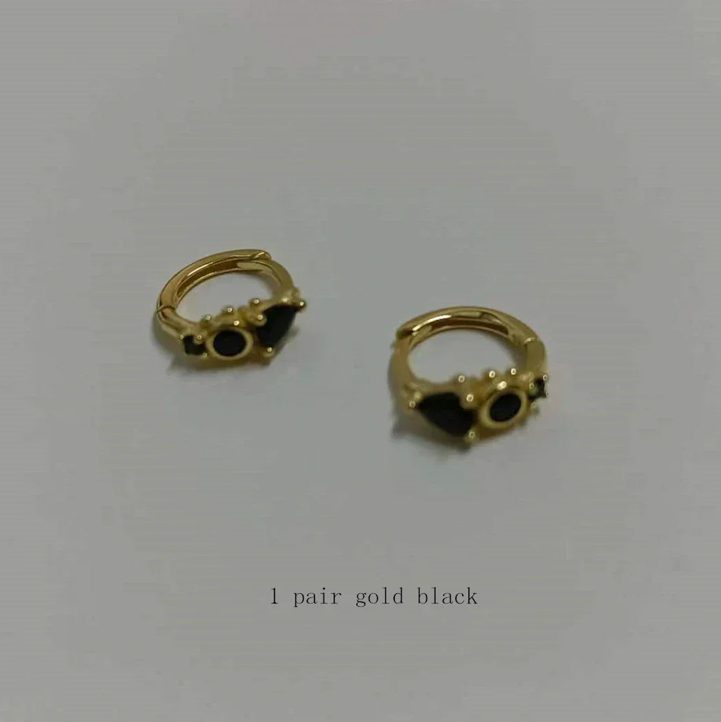 925 Sterling Silver Earring Zircon Sun Flower Ear Ring Geometric Style Water Drop Ear Bone Cute Temperament Woman Girl Ear Jewel