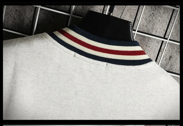 New Arrival Fashion Fleece Casual Baseball Uniform Cotton Spliced Regular Rib Sleeve Brand Clothing Bomber Jacket Men