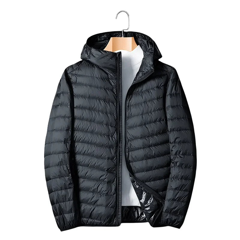 Autumn Winter Down Jacket Men Ultra Light Windproof Waterproof Anti Fouling Anti-Oil White Duck Portable Hooded Coat Male