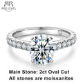 2 Carat Oval Cut D Color Moissanite Ring 18K Gold Plated 925 Sterling Silver Engagement Wedding Rings Wholesale