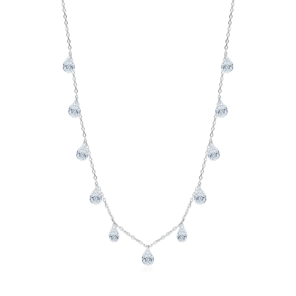 925 Sterling Silver Stackable Clavicle Chokers Necklace Sparkling Zircon Neck Chain for Women Fine Jewelry
