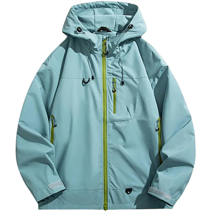 Men's Outdoor Jacket Waterproof Windbreaker Sports Climbing Trekking Multiple Pockets Skiing Softshell Zipper Hooded Jackets