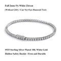 Full 2mm Violet Pink Blue White 5A Zircon Tennis Bracelet for Woman S925 Silver High Carbon All Colored Gemstone Bracelets