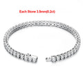 2-5mm Moissanite Tennis Bracelets for Women Men Lab Diamond S925 Silver Plated White Gold Bracelet Spring Clasp Wedding Jewelry