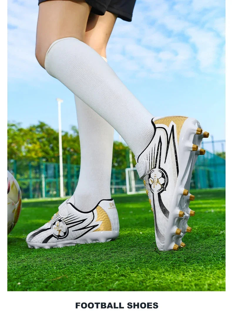 Kids Football Shoes Turf Soccer Cleats Non Slip Lightweight Training Sneakers Indoor Outdoor Futsal Boots Breathable Boys Girls