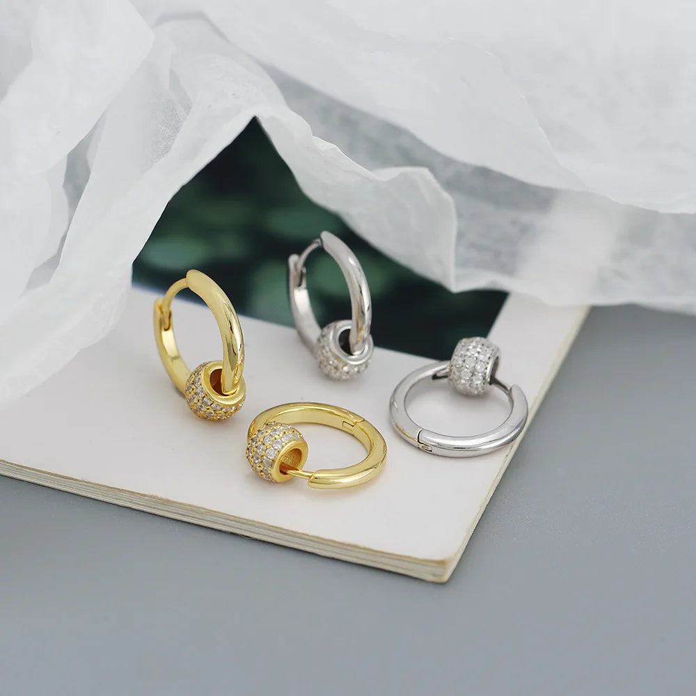925 Sterling Silver Earring Zircon Sun Flower Ear Ring Geometric Style Water Drop Ear Bone Cute Temperament Woman Girl Ear Jewel