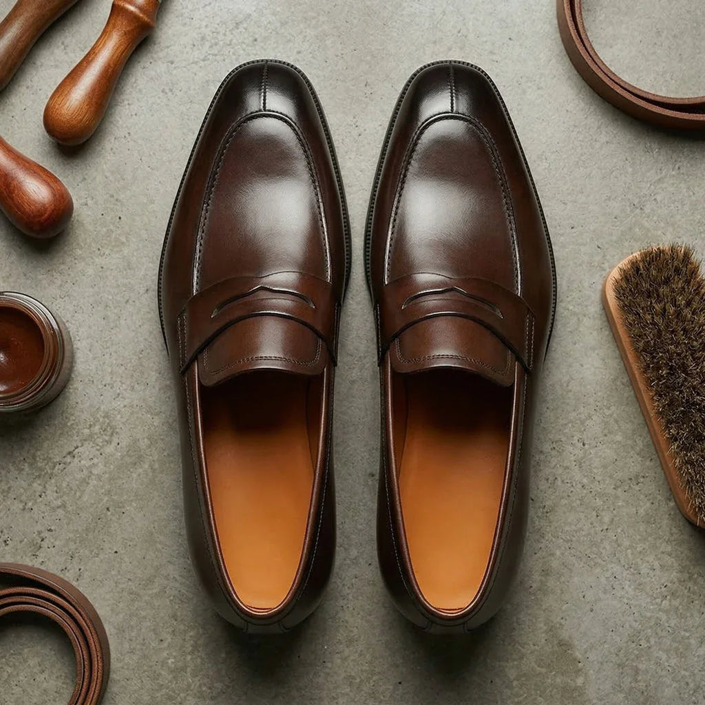Men Loafer Casual Shoes Calf Leather Waterproofing Materials Formal Dress Shoes Oxfords for Men