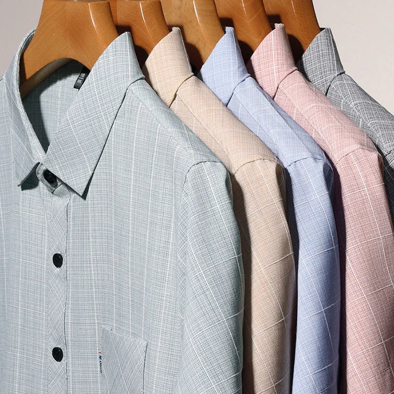 Men's Business Casual Short Sleeved Printed Shirt