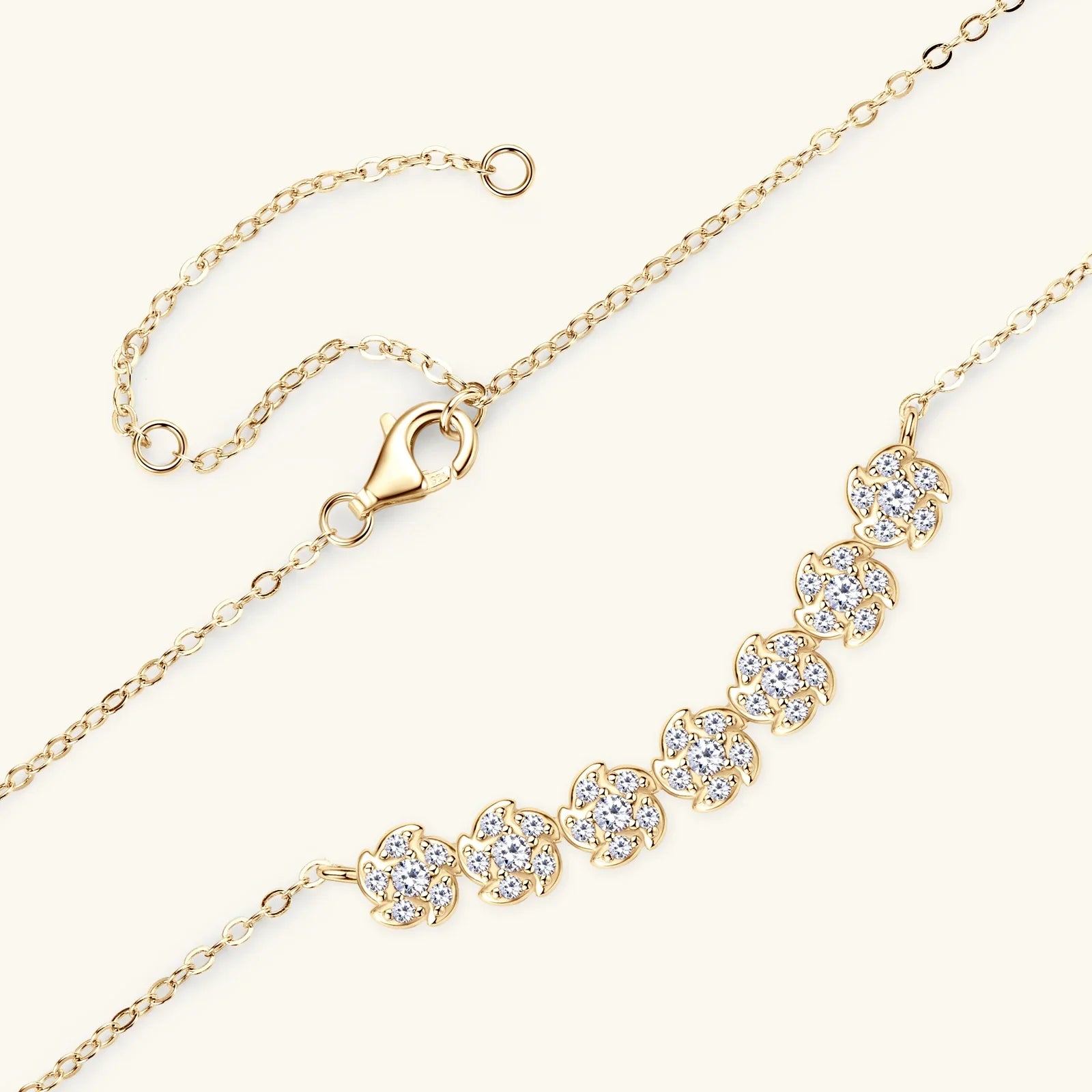 Moissanite Diamond Necklaces for Women, Dainty 14k Gold/925 Sterling Silver Choker Necklace Gold Plated Jewelry Trendy Gift