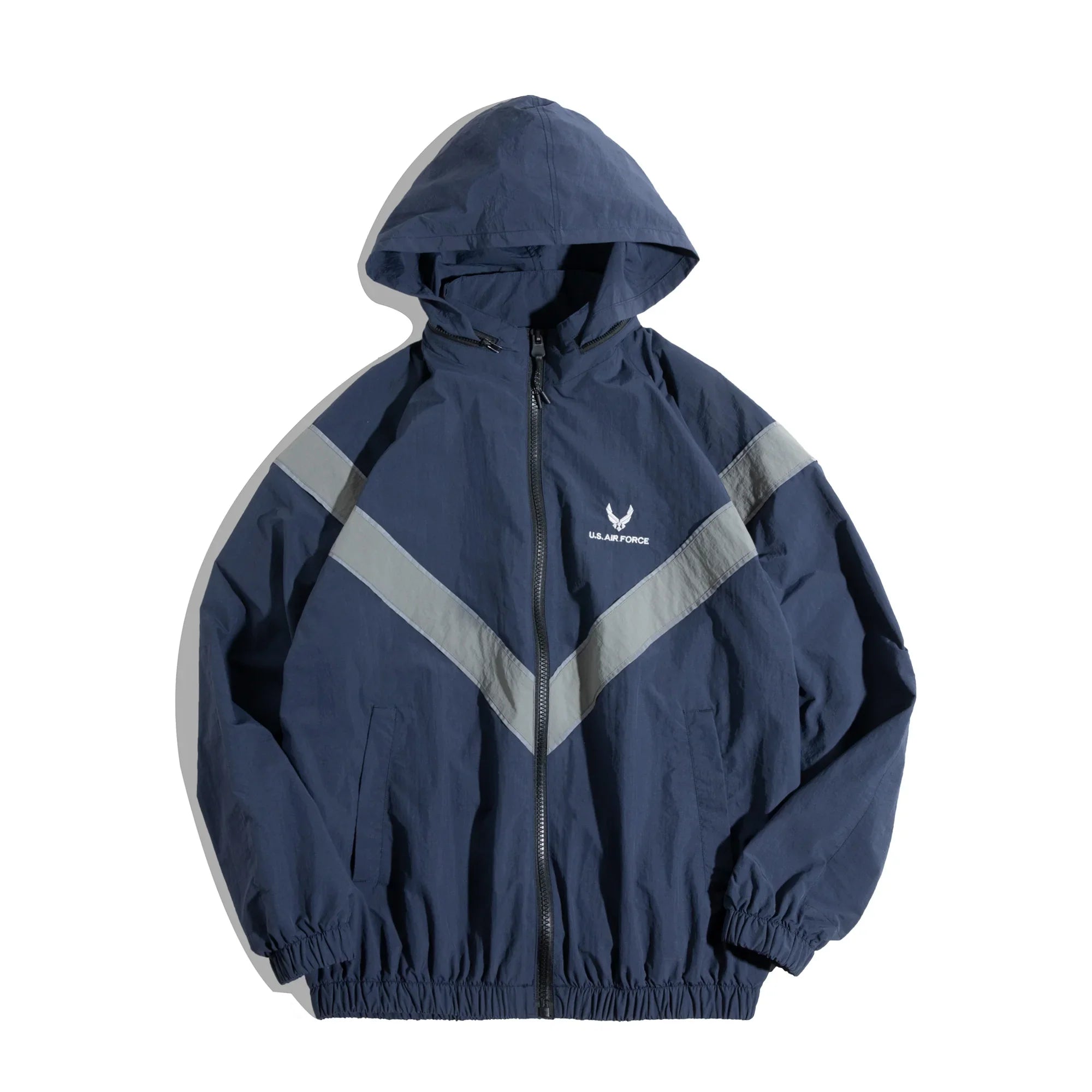 ARMY Reflective Hooded Contrasting Color Bomber Jacket Sports Quick-drying Jacket Loose IPFU Training Suit for Men's Daily