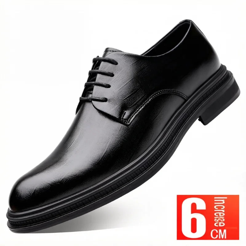 Men's Formal Leather Shoes Lace Up Breathable Non-slip Rubber Sole Lightweight Comfortable Dress Shoes Office & Special Occasion