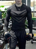 Men's Quick Dry Athletic Muscle Fit T-shirt, Men's Breathable Compression T-shirt, Comfy Top For Summer Sport