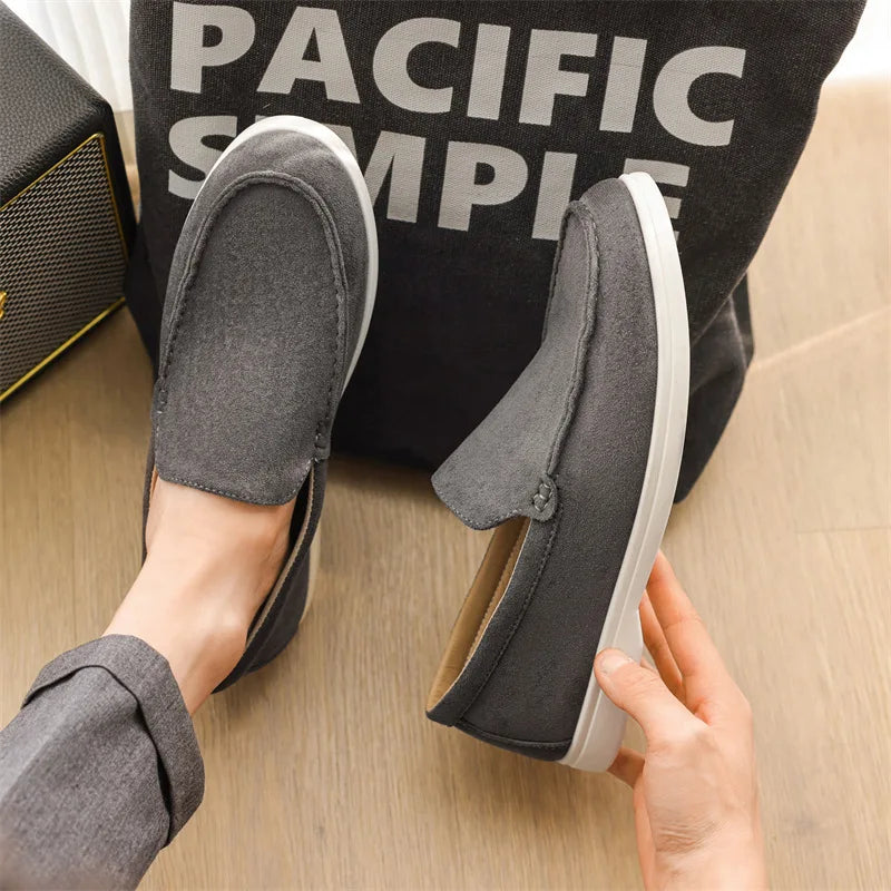Men’s Casual Leather Shoes – Soft Comfort Walking Loafers for Daily Wear