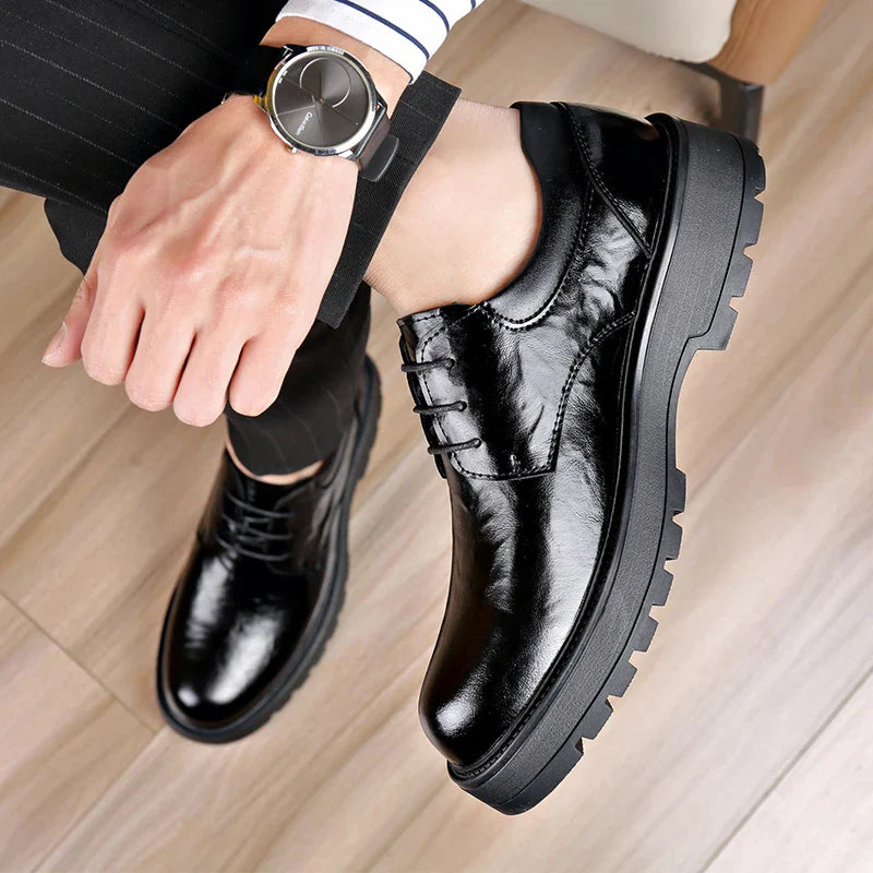 Men Comfortable Leather Work Shoes for Long Standing