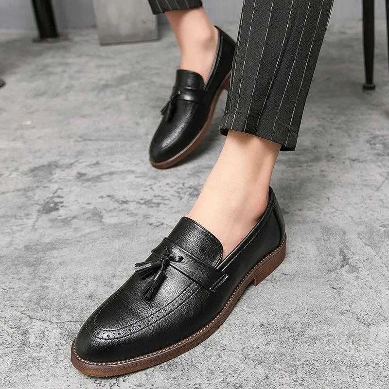 Spring Autumn New Men's Genuine Leather Casual Shoes Outdoor Work Shoes Office Dress Shoes Men's Wedding Shoes Free Delivery