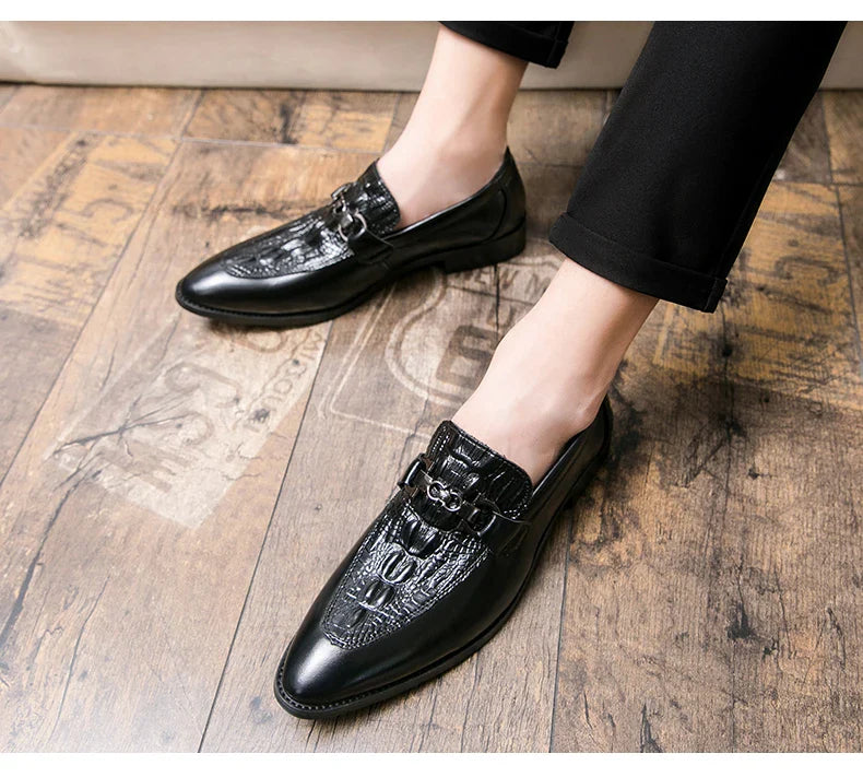 New Dress Leather Lofers Men Classic Casual Business Shoes For Men Social Party Leather Shoes Slip On Wedding Office Shoes Male