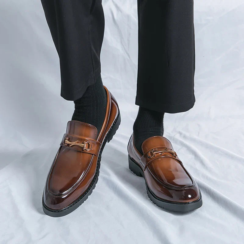 New Luxury Slip on Dress Shoes Men Genuine Leather Italian Loafer Shoes for Men Black Brown Brand Formal Oxford Men Casual Shoes
