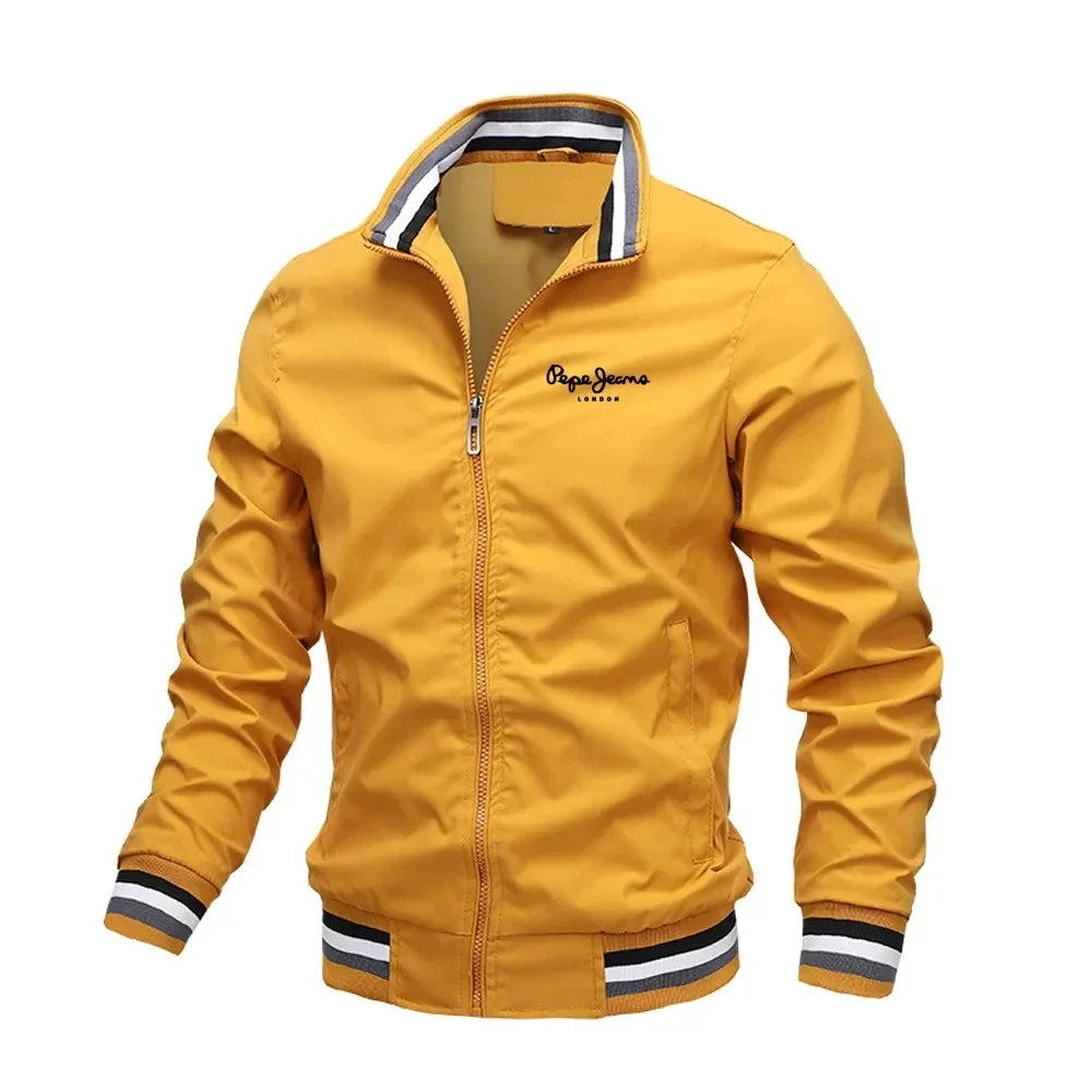 New Spring and Autumn Men's Stand Collar Casual Zipper Jacket Outdoor Sports Coat Windbreaker Jacket for Men Waterproof Bomber
