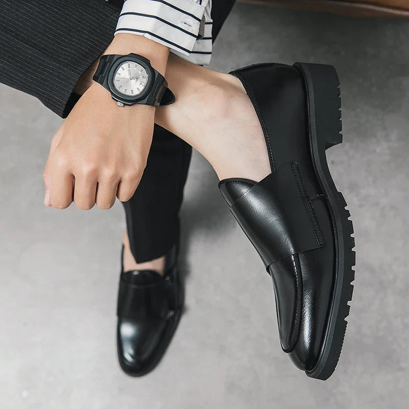 2026 Man Split Leather Shoes Rubber Sole Man Business Office Male Dress Lether Shoes Genuine Leather Wedding Party Shoes Plus 46