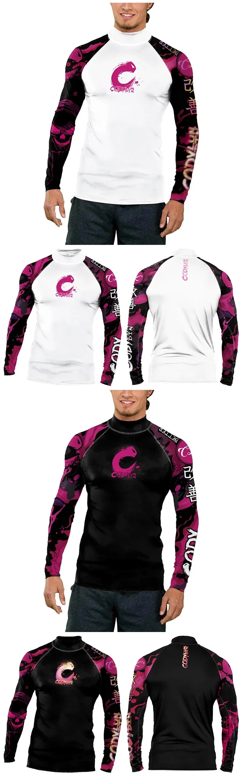 Men's Sports T -shirt Quickly Drying Bodybuilding Fitness Tight Rashguard UV Protection Swimsuit Swimming Shirt Surfing Rash