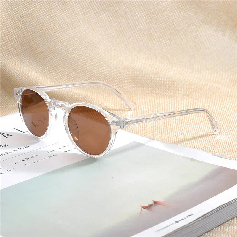 Gregory Peck Vintage Polarized Sun Glasses OV5186 Clear Frame Sunglasses Brand Designer Men Women OV 5186 Gafas Oculos with case