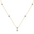 Rose Gold Four Leaf Clover Moissanite Necklace 925 Silver Plated 18k Yellow/White Gold Diamond Choker Chain for Women Jewelry