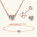 3mm 0.1ct Moissanite Diamond Necklace Bracelet Stud Earring For Women Simple Single Stone Earrings Bracelets Jewelry Set
