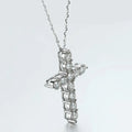 Certified 3.5MM Moissanite Necklace 14K Gold Filled Cross Pendant Necklace for Women Europe and America Vintage Jewelry