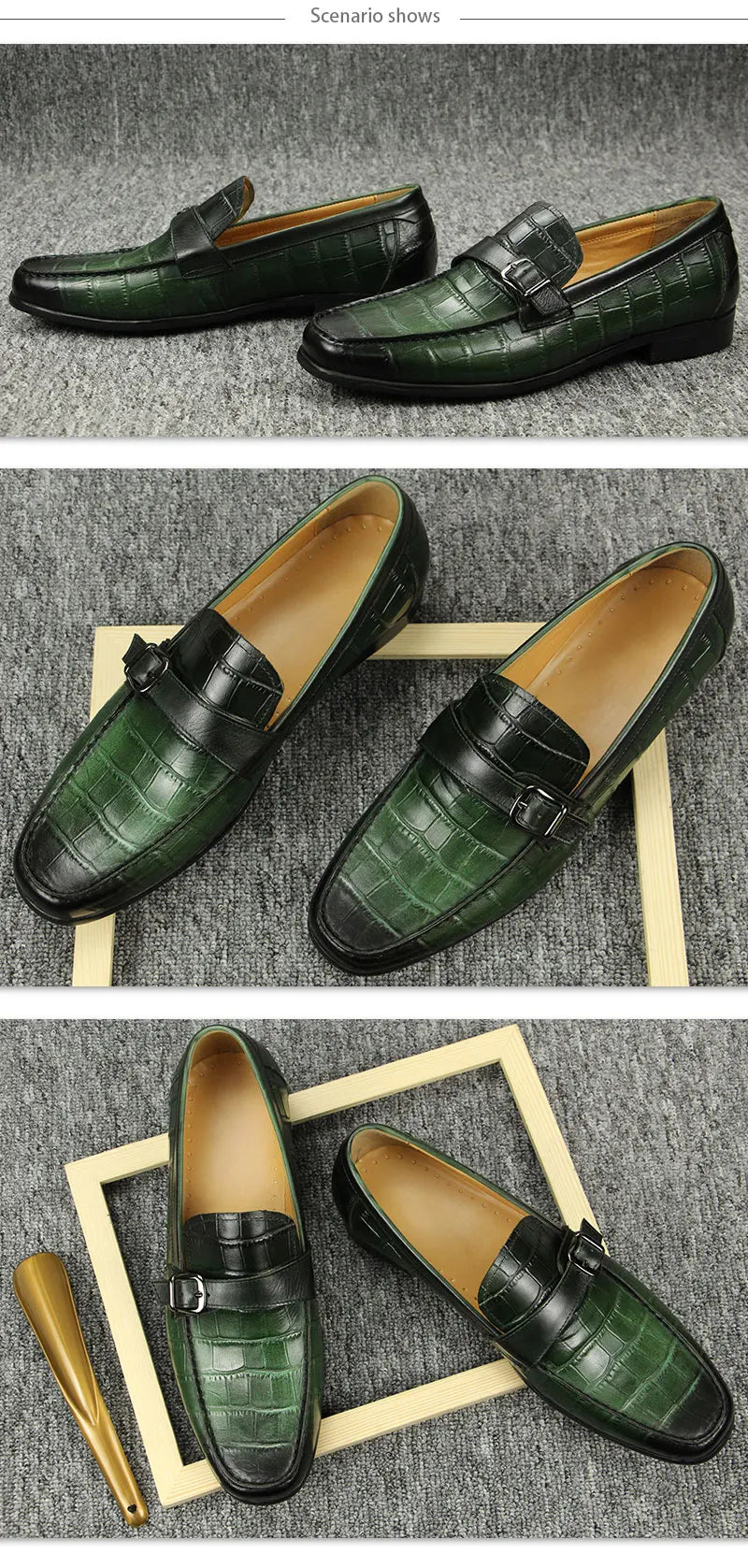 Men Penny Slip-On Leather Lined Loafer Luxury Men Shoes Loafer for Male Fashion Casual Alligator Printing Zapato Buckle Slip On