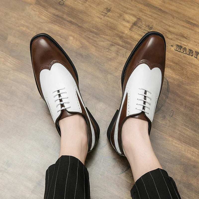 Spring black white leather shoes for men High quality wedding Dress shoes Business office loafers men shoe Luxury designer shoes