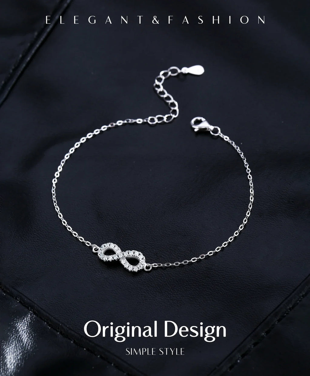 D Color Moissanite Lab Created Diamond Bracelet 925 Sterling Silver Romantic Exquisite Infinity Love For Women Jewelry