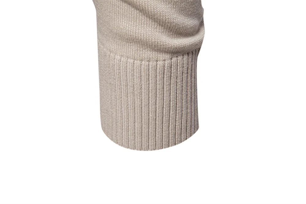 Mens V-neck Solid Cotton Pullover Sweaters Long Sleeve Casual Social Knitted Sweaters for Men
