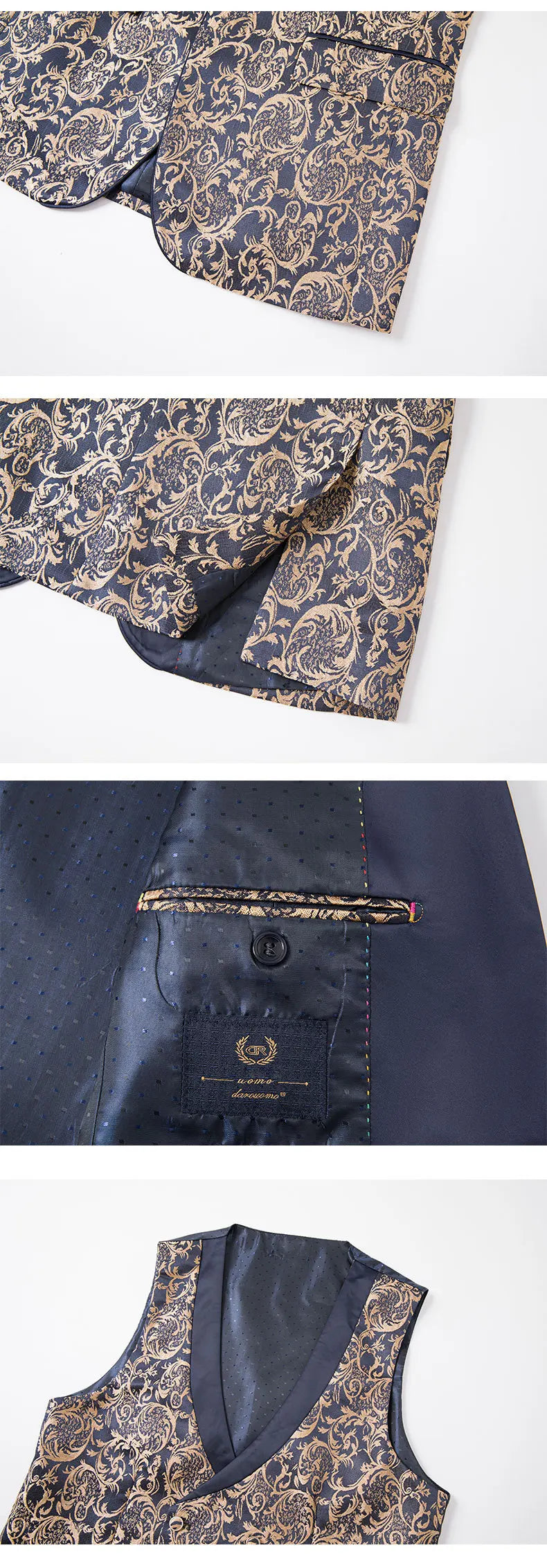 2025 New Large-Sized Jacquard Men's Suit for Wedding Dress, Groom's Suit Set, Host's Performance Costume
