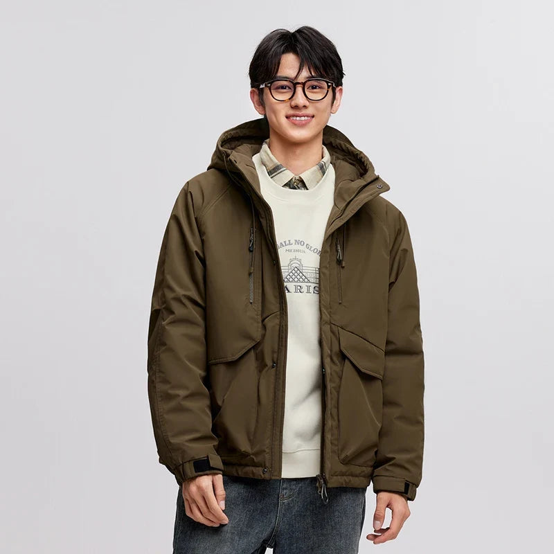 Cotton-Padded Jacket Men 2024 Winter Waterproof, Oil-Resistant, Stain-Resistant and Windproof Outerwear Loose