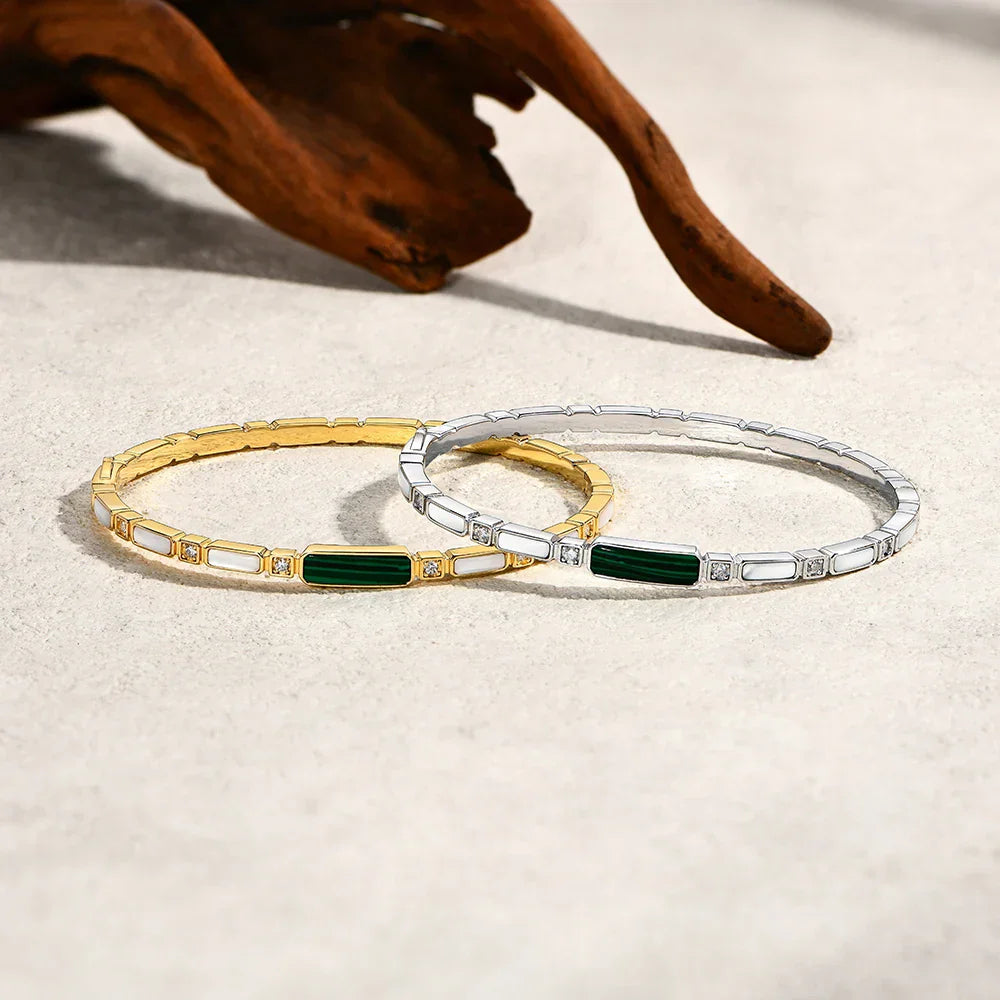 Luxury Synthetic Malachite Moissanite Bracelet 2025New Bangle for Women Men 925 Sterling Silver Engagement Jewelry Gift