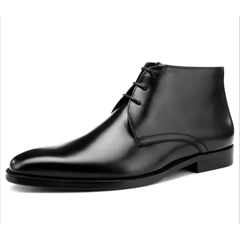 Calf Leather Men's Western Ankle Boots - Comfortable in Stock Chelsea Riding Boots for Men