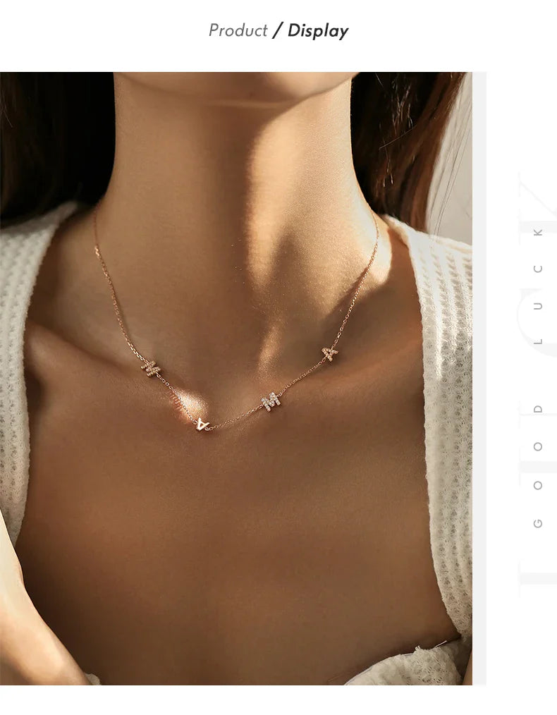 925 Sterling Silver Classic Letters MAMA Pendant Necklaces Rose Gold Color Link Chain For Women Jewelry Christmas Gifts