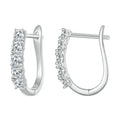 1.0CT Moissanite Ear Buckles 925 Sterling Silver U-Shaped Hoop Earrings for Women Valentine's Day Jewelry Gift
