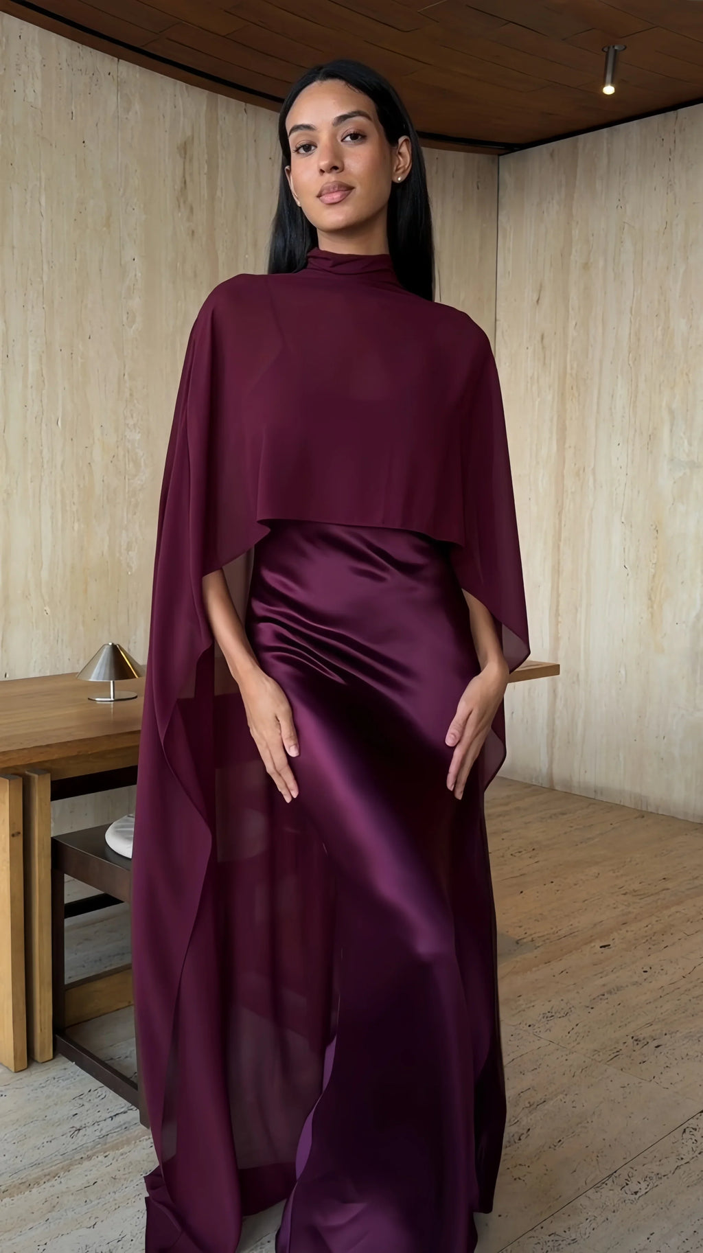 Simple White Chiffon Cape Maxi Dress Wedding Dress Beach Vacation Photoshoot Elegant Party Dresses Women's Formal Evening Gown