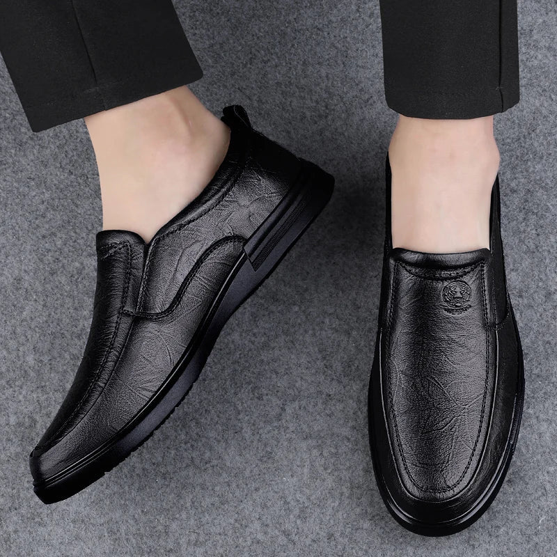 Leather Fashion Business Shoes Men Luxury Brand Mens Comfortable Loafers Handmade Men Casual Shoes New All-match Flats for Men